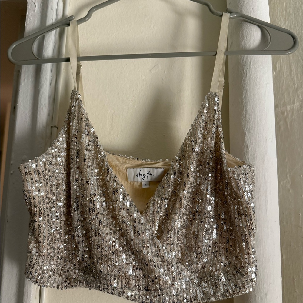 Hayden Sequin Embellished Camisole - Silver
